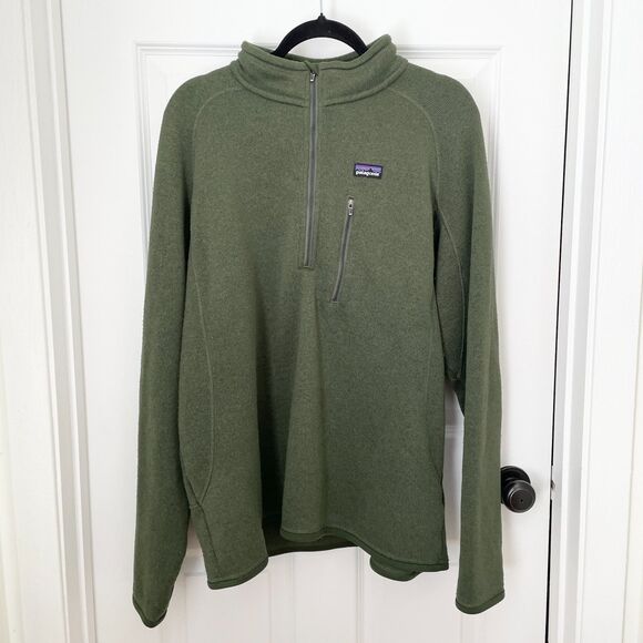 Men Patagonia Better Sweater 1/4 Zip Fleece Pullover in Forest Green Extra Large - Picture 1 of 7